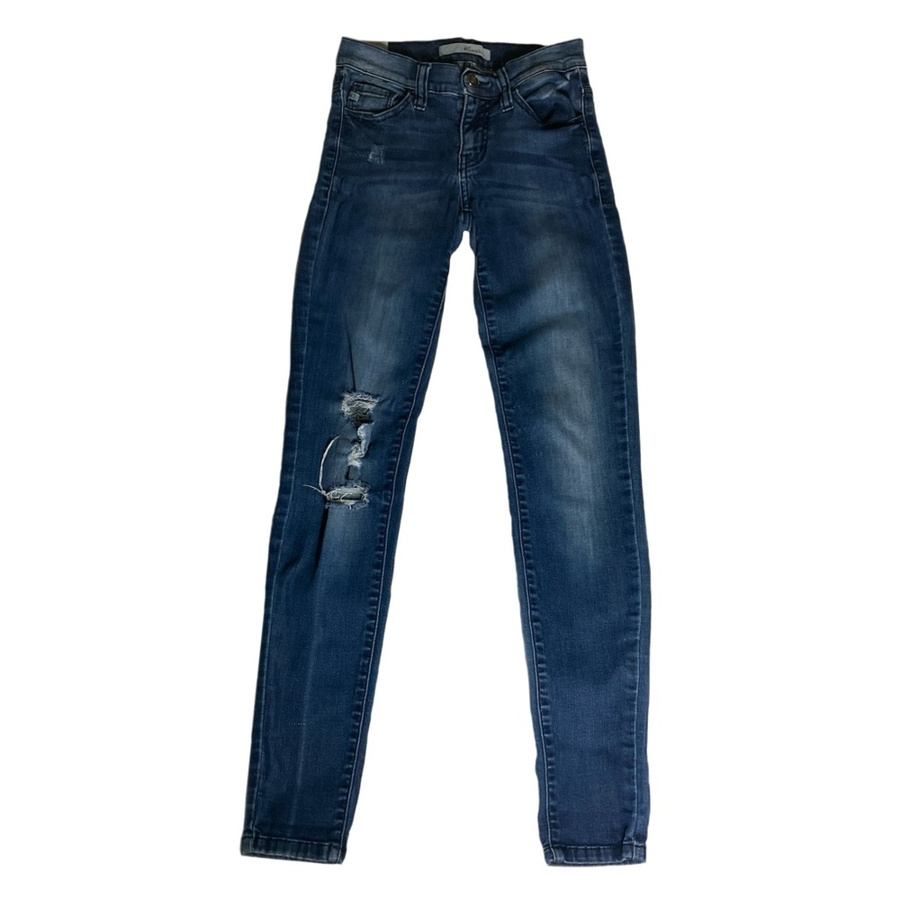 KanCan Women's Low Rise Skinny Jeans Lightly Distressed Denim Blue Size 1/24